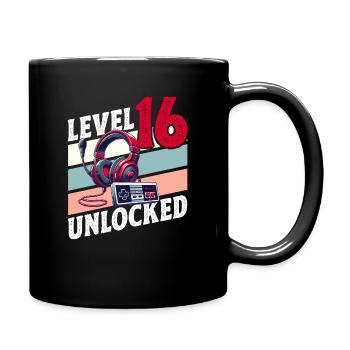 16TH BIRTHDAY BOY RETRO GAMER GAMING LEVEL - Full Colour Mug - black - Right