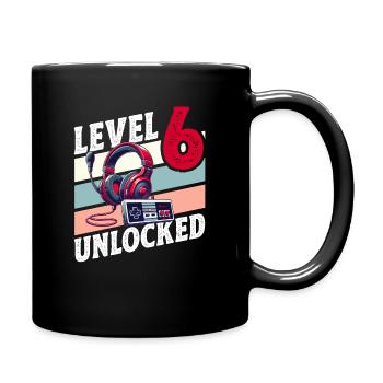 6TH BIRTHDAY BOY RETRO GAMER GAMING LEVEL - Full Colour Mug - black - Right
