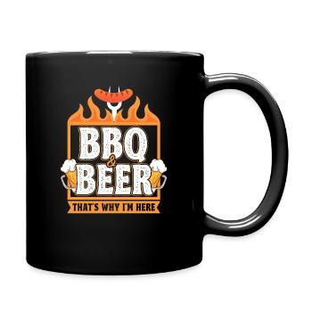 Lustiges Grillspruch Barbecue Papa Vater BBQ Bier - Tasse einfarbig - Schwarz - Rechts