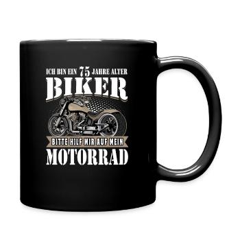 75 Birthday 1949 Motorcyclist Motorcycle - Full Colour Mug - black - Right