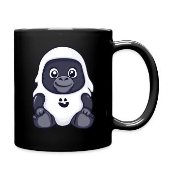 Gorilla Halloween Comic Ghost - Full Colour Mug - black - Right