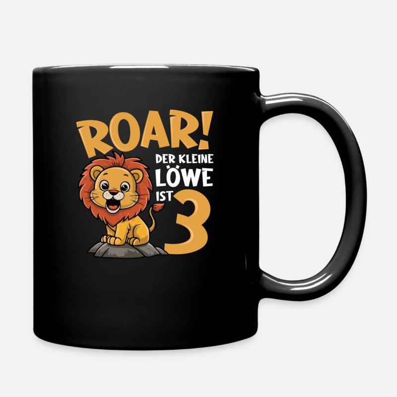3. Geburtstag Junge Löwe - Tasse einfarbig - Schwarz