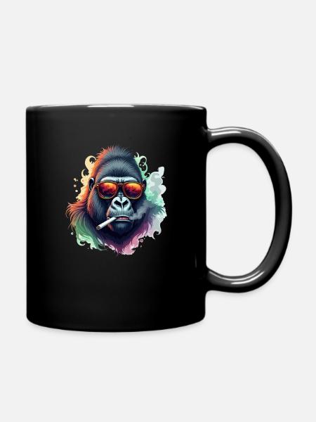 Gorille avec lunettes de soleil Motif animal Art Bunnies - Mug uni - noir