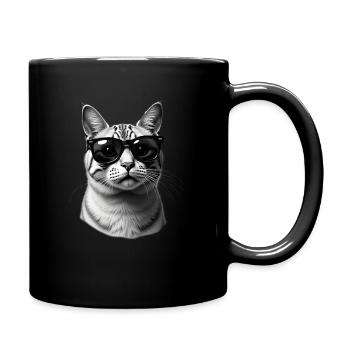 Chat avec des lunettes de soleil Motif Animal Amoureux des chats - Mug uni - noir - Droite