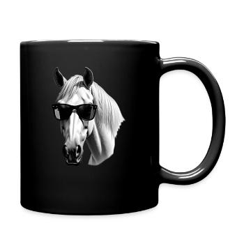 Pferd Sonnenbrille Tier Motiv Pferdehalter Pferde - Tasse einfarbig - Schwarz - Rechts