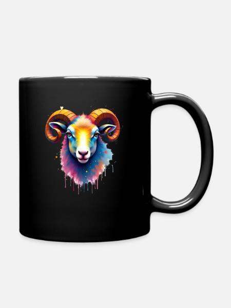mouton coloré art oeuvre motif animal mouton - Mug uni - noir