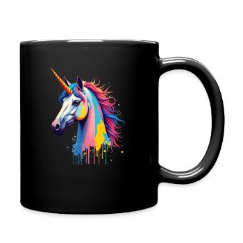 Licorne Coloré Art Oeuvre Motif Animal Licorne - Mug uni - noir - Droite