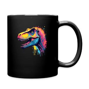 T-Rex Coloré Art Oeuvre Motif Animal Dinosaure - Mug uni - noir - Droite