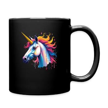 Licorne Coloré Art Oeuvre Motif Animal Licorne - Mug uni - noir - Droite