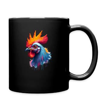 Chicken Colorful Art Artwork Animal Motif Chickens - Full Colour Mug - black - Right