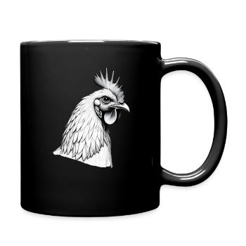 Chicken Black White Outfit Animal Motif Art Chickens - Full Colour Mug - black - Right
