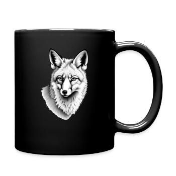 Wolf Black White Outfit Animal Motif Art Wolf - Full Colour Mug - black - Right