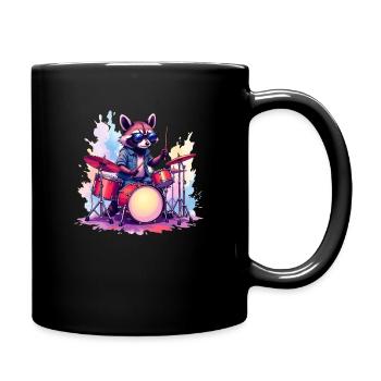 raton laveur Musique Tambours Tambours Raton laveur - Mug uni - noir - Droite