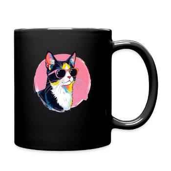 Cat Art Artwork Pop Art Cats - Full Colour Mug - black - Right