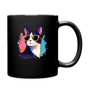 Cat Art Artwork Pop Art Cats - Full Colour Mug - black - Right