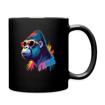 Gorilla Kunst Kunstwerk Pop Art Gorilla - Tasse einfarbig - Schwarz - Rechts