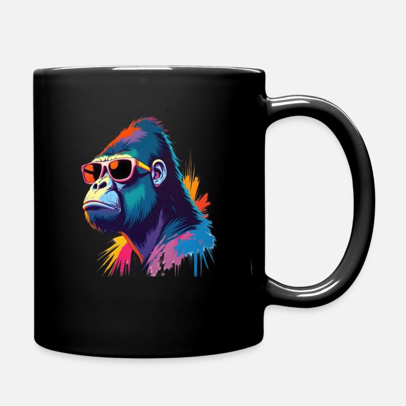 Gorilla Kunst Kunstwerk Pop Art Gorilla - Tasse einfarbig - Schwarz