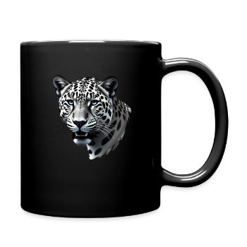 Leopard with Blue Eyes Animal Motif Art - Full Colour Mug - black - Right
