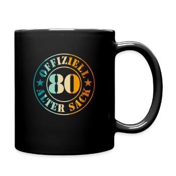 80ème Anniversaire Hommes Homme Vieux Sac 80 Ans - Mug uni - noir - Droite
