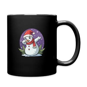 Dabbing Snowman Young Girl Funny - Full Colour Mug - black - Right