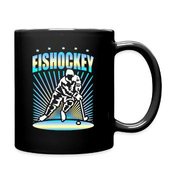 Eishockey Eishockeyspieler Geschenk - Tasse einfarbig - Schwarz - Rechts
