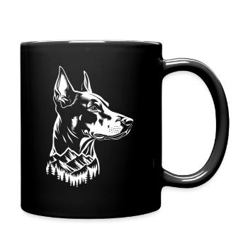 Doberman Dog Mountain - Full Colour Mug - black - Right