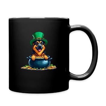 German Shepherd St. Patrick's Day Outfit Dogs - Full Colour Mug - black - Right