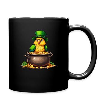 Papagei St. Patricks Day Outfit Vogel - Tasse einfarbig - Schwarz - Rechts