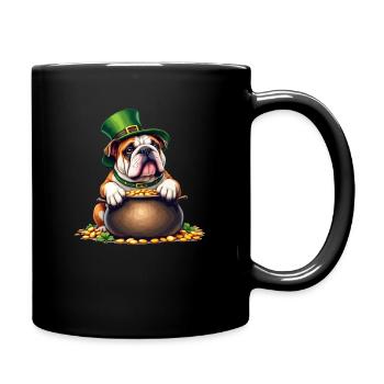 English Bulldog St. Patrick's Day Outfit Dogs - Full Colour Mug - black - Right