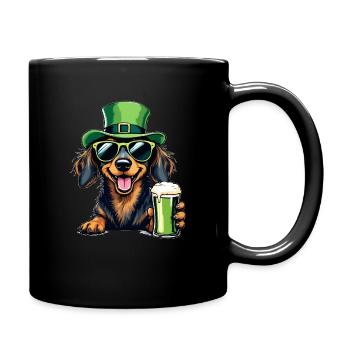 Dachshund St. Patrick's Day Beer Outfit Dogs - Full Colour Mug - black - Right