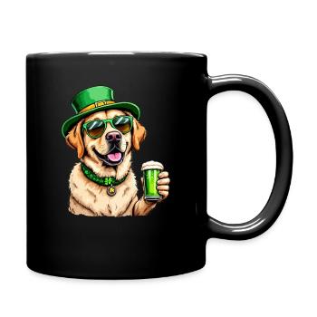 Golden Retriever St. Patrick's Day Beer Outfit - Full Colour Mug - black - Right