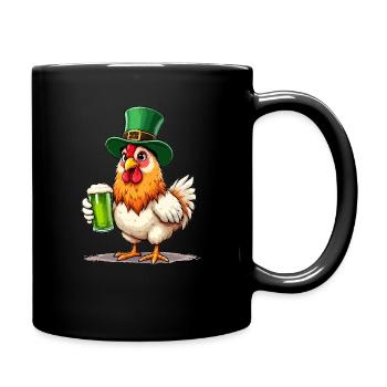Huhn St. Patricks Day Bier Outfit Hühner - Tasse einfarbig - Schwarz - Rechts