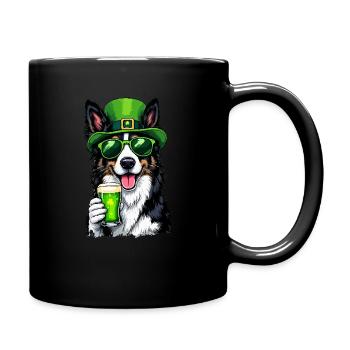 Collie St. Patrick’s Day Bière Outfit Chiens - Mug uni - noir - Droite