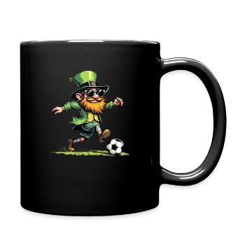 Fussball Leprechaun Sport St. Patrick's Day - Tasse einfarbig - Schwarz - Rechts