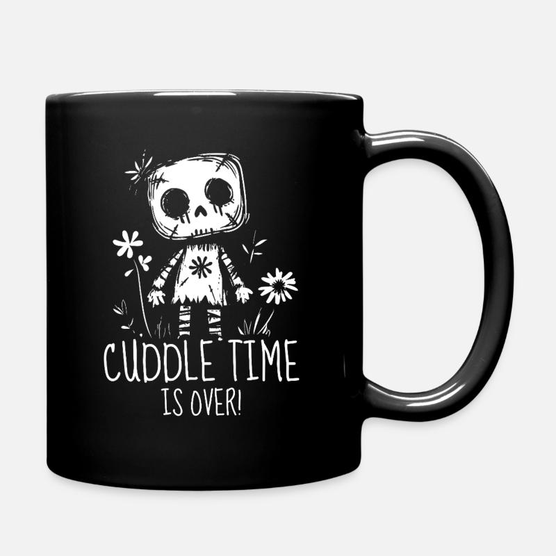 Voodoo-Puppe „Cuddle time ist over!“ - Tasse einfarbig - Schwarz