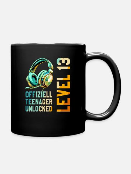 13. Geburtstag Junge - Tasse einfarbig - Schwarz