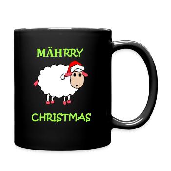 Weihnachten Schaf Merry Christmas Mäh Geschenk Fun - Tasse einfarbig - Schwarz - Rechts