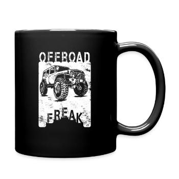 OFFROAD FREAK 4x4 Geschenk Geländewagen SUV - Tasse einfarbig - Schwarz - Rechts