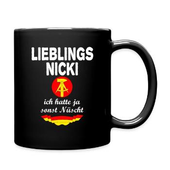 DDR Nicki Ossi Nostalgie Ostalgie - Tasse einfarbig - Schwarz - Rechts