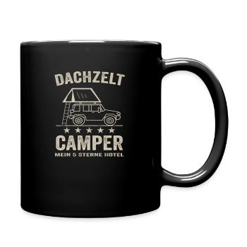 Dachzelt Campingurlaub Autozelt Abenteuer Urlaub - Tasse einfarbig - Schwarz - Rechts