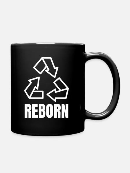 Reborn Christian Gift - Full Colour Mug - black