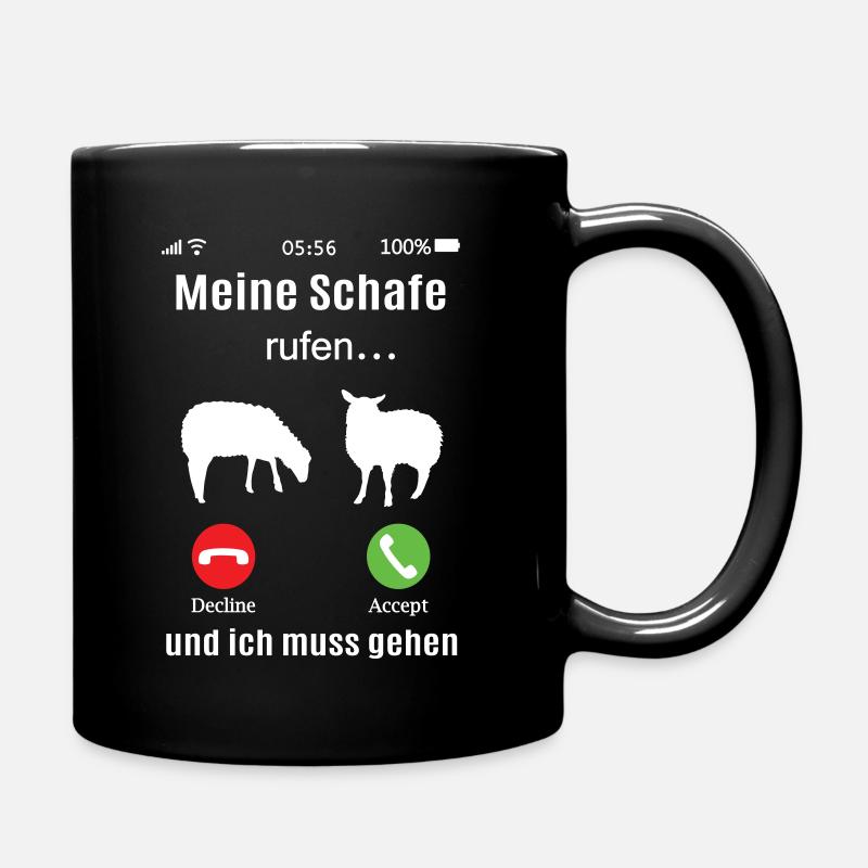 Meine Schafe rufen Schäfer Schaf lustig Bauernhof - Tasse einfarbig - Schwarz