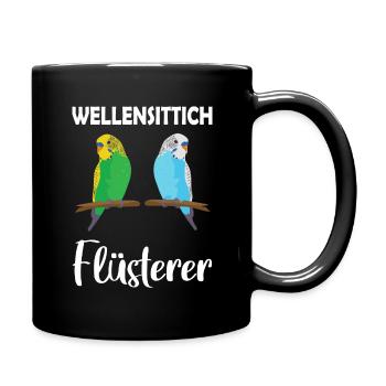 Wellensittich-Flüsterer Vogel Haustier - Tasse einfarbig - Schwarz - Rechts