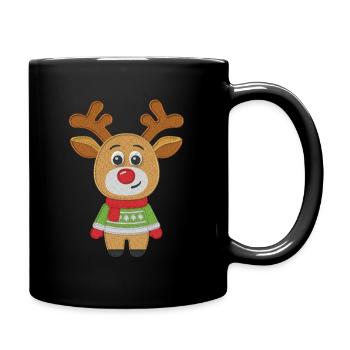 Christmas Deer - Full Colour Mug - black - Right