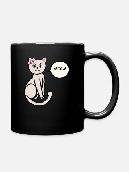 Liebe Katze - Tasse einfarbig - Schwarz