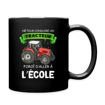 Tracteur Humour Pour Fils Idée Cadeau Enfant - Mug uni - noir - Droite