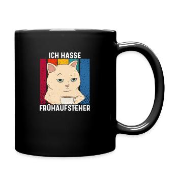 Morgenmuffel - Ich Hasse Frühaufsteher - Tasse einfarbig - Schwarz - Rechts