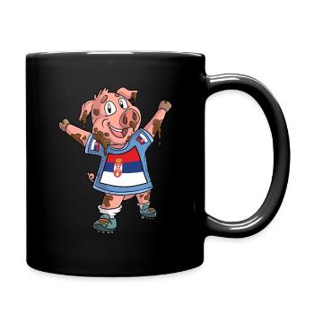 Fan Pig Serbia - Full Colour Mug - black - Right