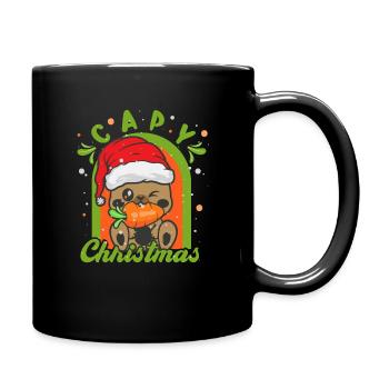 Capybara sapin de Noël père Noël - Mug uni - noir - Droite
