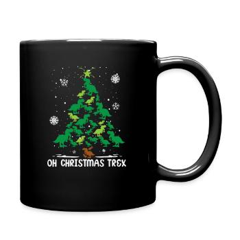 Dinosaur Christmas Tree T-Rex Christmas - Full Colour Mug - black - Right